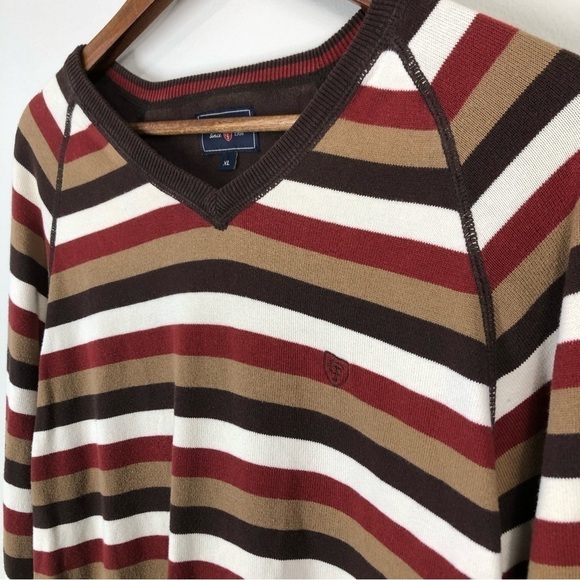 COTTONFIELD Vintage Brown Striped Dad Sweater XL - Picture 4 of 6